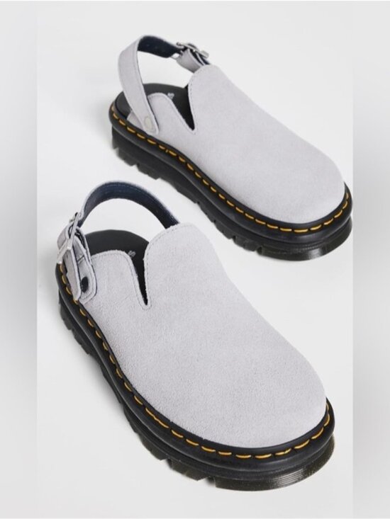 Dr. Martens Shoes - Dr. Martens Zebzag Mules Grey Suede